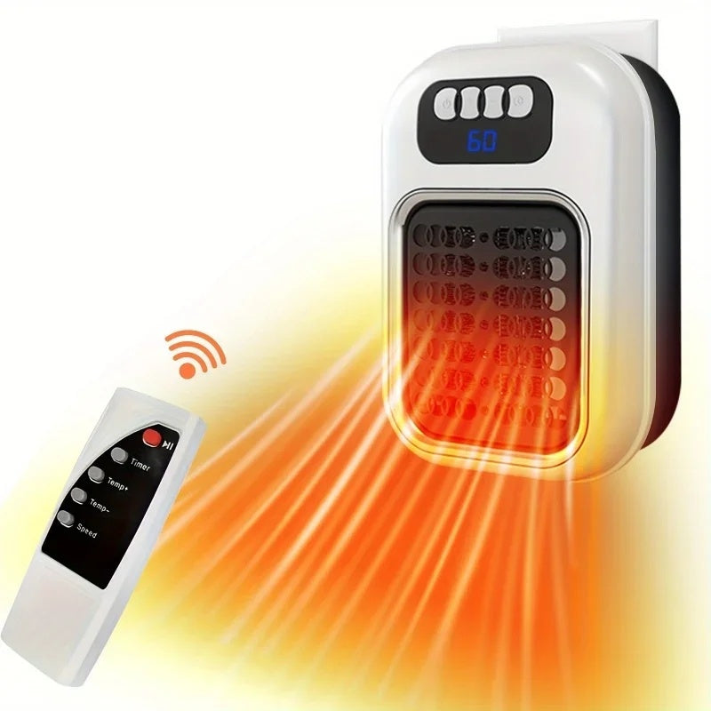 Wall‑Mounted Small Electric Heater with Remote & Thermostat