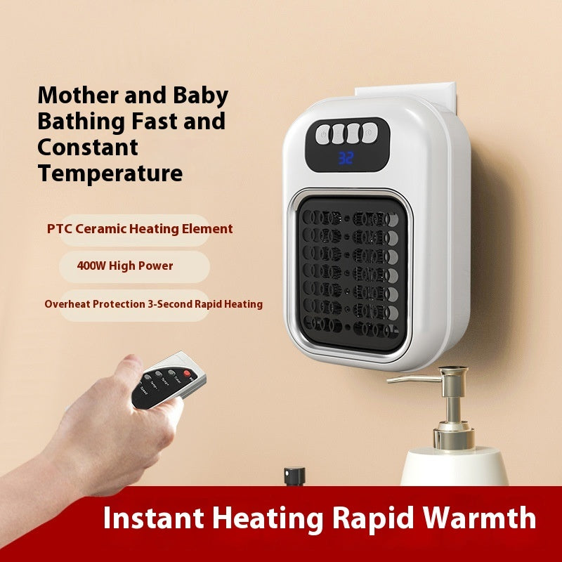 Wall‑Mounted Small Electric Heater with Remote & Thermostat
