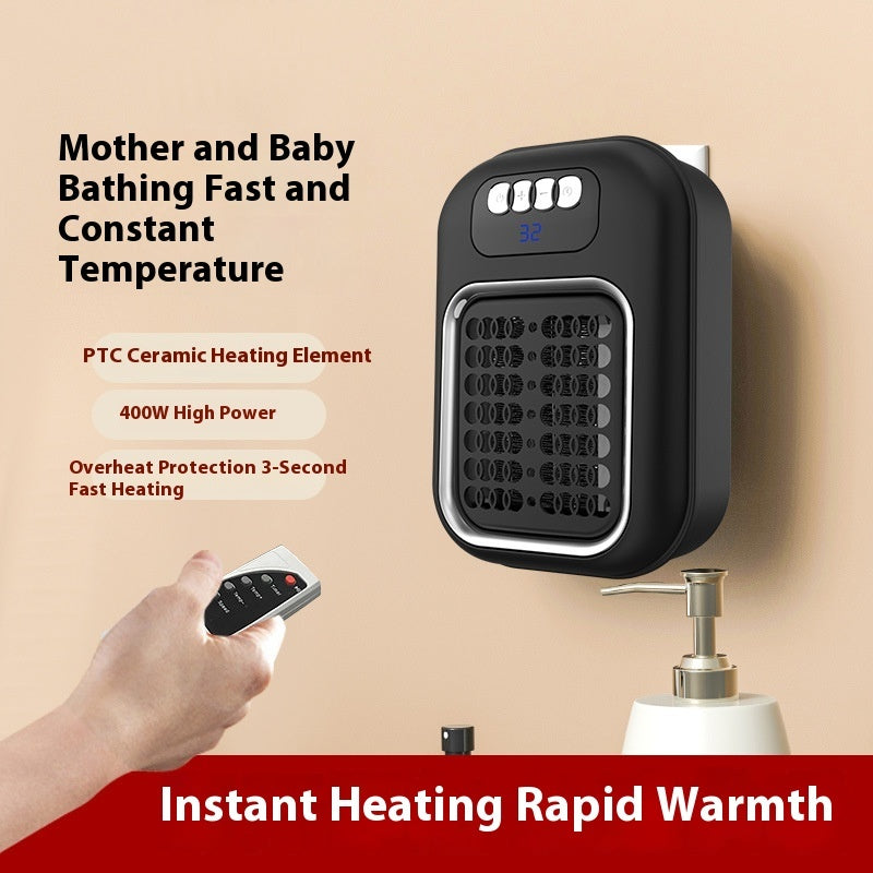 Wall‑Mounted Small Electric Heater with Remote & Thermostat