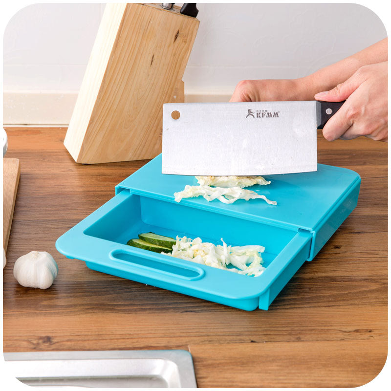 3-in-1 Multi-Function Cutting Board with Drain Basket – Space Saving Sink
