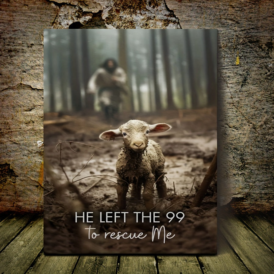 “He Left the 99” – Christian Canvas Wall Art