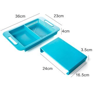 3-in-1 Multi-Function Cutting Board with Drain Basket – Space Saving Sink