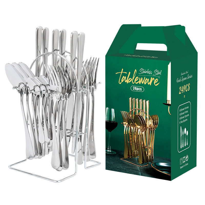 Luxury Gold Stainless Steel Cutlery Set – 24-Piece