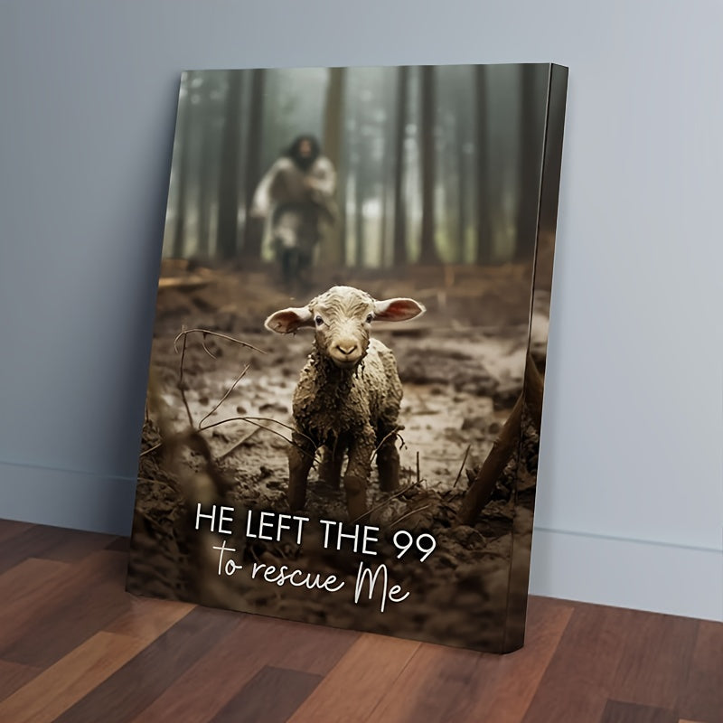 “He Left the 99” – Christian Canvas Wall Art