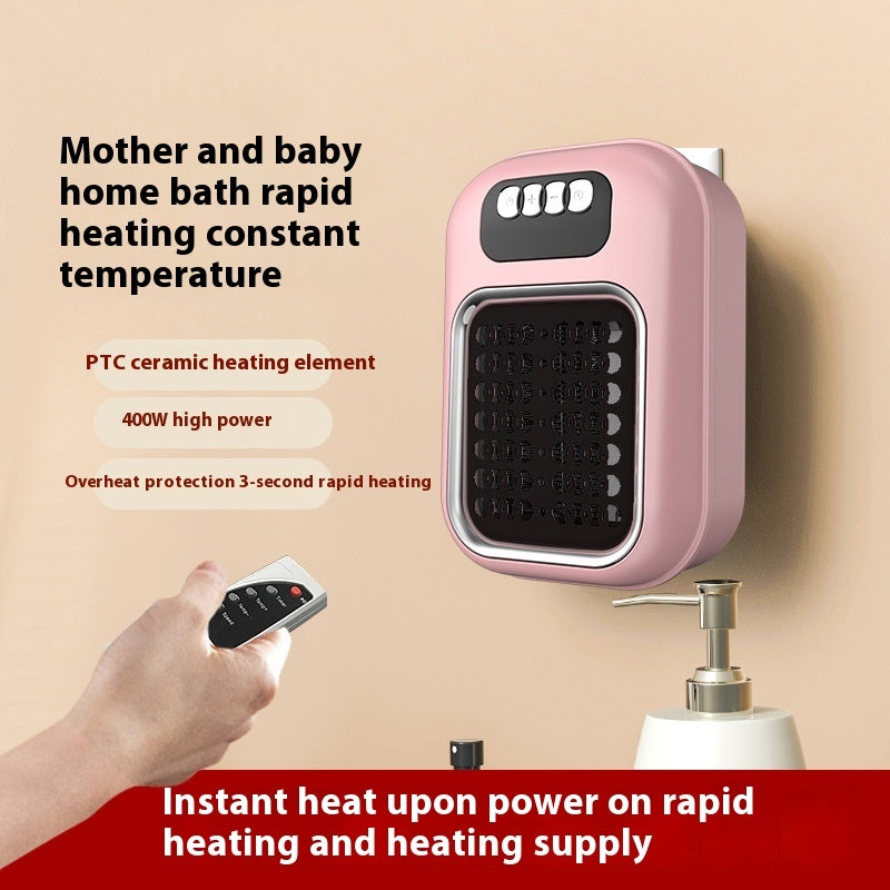 Wall‑Mounted Small Electric Heater with Remote & Thermostat