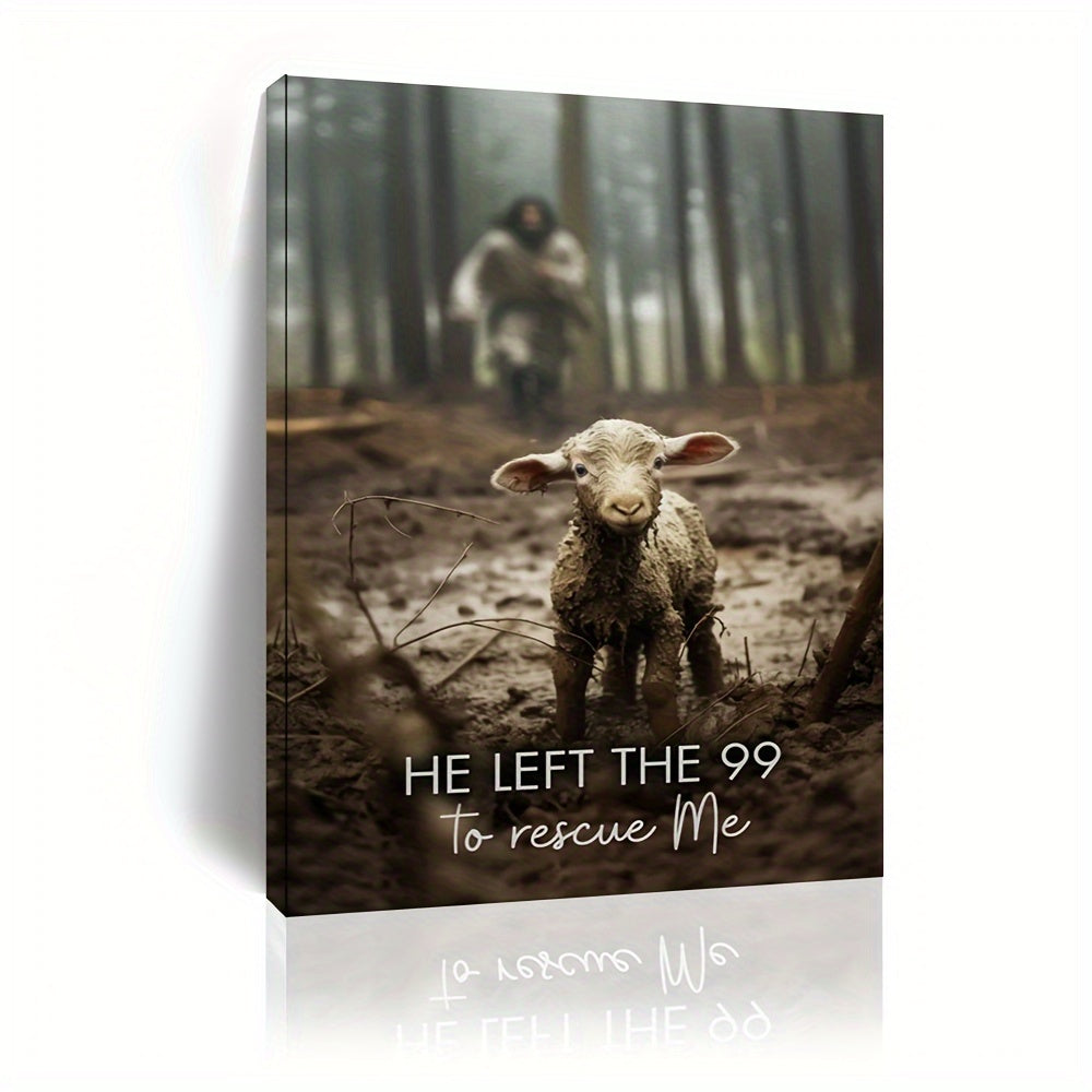 “He Left the 99” – Christian Canvas Wall Art