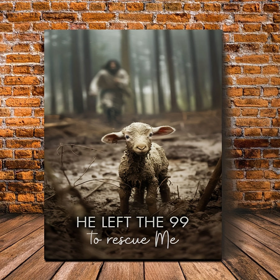 “He Left the 99” – Christian Canvas Wall Art
