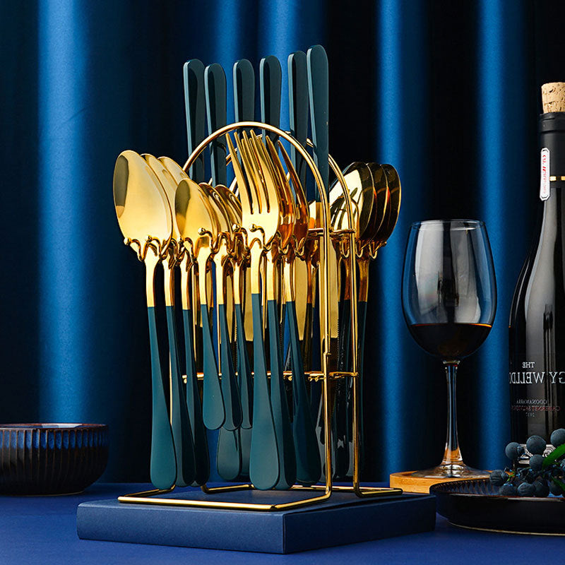 Luxury Gold Stainless Steel Cutlery Set – 24-Piece