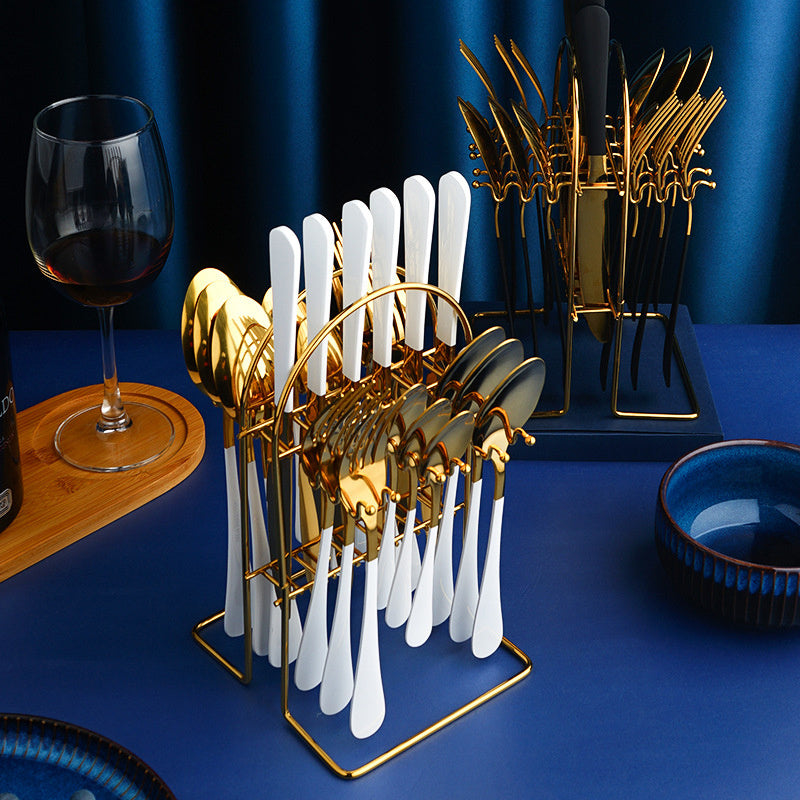 Luxury Gold Stainless Steel Cutlery Set – 24-Piece