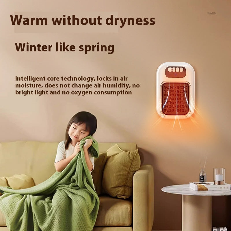 Wall‑Mounted Small Electric Heater with Remote & Thermostat